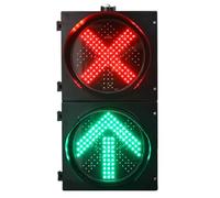 YKMYXZ, Semaforo, Luce di Segnalazione a Croce Rossa e Freccia Verde, IP53 for Esterni, Spia LED Industriale, for Strade, caselli autostradali, incroci(200mm/8in,DC12V)