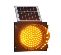 YKMYXZ, Semaforo Solare a LED, Luce Lampeggiante Gialla, segnaletica Stradale Industriale con Pannello Solare, for incroci, Curve, caselli autostradali, Ponti(400 Mm/16 in)