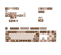 YKMYXZ, Set di 131 tasti for tastiere meccaniche in marrone caffè con stampa a sublimazione termica.
