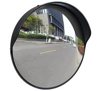 YKMYXZ, Specchio convesso for la visione di angoli ciechi, specchio di sicurezza, specchio di sorveglianza, specchio panoramico, con vite, staffa, nero, 45 cm/18 pollici(45cm/18in)