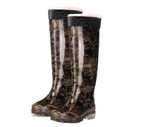 YKMYXZ， Stivali da pesca da 45 cm/18 pollici sopra il ginocchio, stivali da pesca caldi antiscivolo in PVC, morbidi e rimovibili, adatti a tutte le stagioni(Camouflage,9.5)