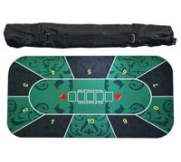 YKMYXZ, Tappetino in gomma for poker Texas Hold'em for 10 giocatori, layout del tavolo da poker con borsa for il trasporto for giochi di poker(2.4 x 1.2 M)