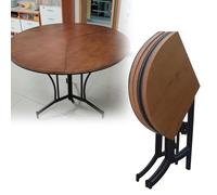 YKMYXZ, Tavolo da gioco rotondo da 32, 36, 48 e 60 pollici for picnic, feste e banchetti, tavolo rotondo salvaspazio for interni ed esterni(Diameter 110cm (43.3 inch))