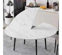 YKMYXZ, Tavolo da pranzo pieghevole salvaspazio senza gambe, solo piano rotondo pieghevole protettivo, piano circolare temporaneo(130 cm (51 inch))