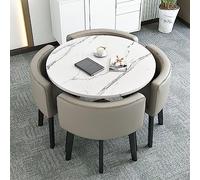 YKMYXZ tavolo da ufficio， E sedie Piccola sala ricevimenti Tavolo da club con sedie Set Tavolo da pranzo da cucina semplice Set 1 tavolo 4 sedie Tavolo da negoziazione for riunioni 80 cm(C)