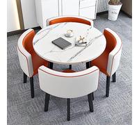 YKMYXZ tavolo da ufficio， E sedie Piccola sala ricevimenti Tavolo da club con sedie Set Tavolo da pranzo da cucina semplice Set 1 tavolo 4 sedie Tavolo da negoziazione for riunioni 80 cm(K)