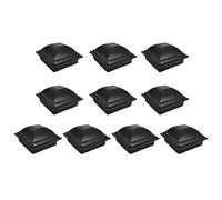 YKMYXZ, Terminali superiori for recinzione a forma di ghianda piramidale, tappi decorativi in metallo, resistenti e quadrati, in acciaio pressato, 10 pezzi(Black,120mm)