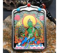 YKMYXZ, Thangka Tibetano Dipinto a Mano Nepal Buddismo Ciondolo Collane Amuleto in Argento Tibetano Stile Cinese Collana Maitreya Marchio Buddha(17)