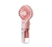YKMYXZ Ventilatore portatile for nebulizzazione d'acqua Mini ventilatore portatile ricaricabile USB Ventola di raffreddamento silenziosa for spostamenti domestici in ufficio di viaggio(Pink)