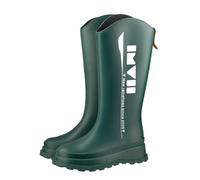 YKPAVV Stivali da pioggia impermeabili da donna, casual, antiscivolo, mezza altezza, in gomma, facili da indossare e da togliere, scarpe da giardino alte, comodi stivali da pioggia leggeri, verde, 41