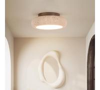 YKSJDFH Plafoniera in marmo Wabi-Sabi Plafoniera a LED in pietra naturale da 18 W Lampade da soffitto in travertino giallo da 7,9 pollici Illuminazione a soffitto per corridoio per cucina Ingresso cam