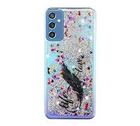 YKTO Bellissima Glitter Cover per OPPO A17K Custodia Bumper Custodie Scintillio Della Scintilla Stelle Spessa Proteggere Trasparente Silicone Cover per OPPO A17K,Piuma