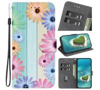 YKTO Cover per Nokia C12 - Premium PU Magnetica Libro Portafoglio Flip Case Funzione Stand Per Nokia C12 (unflowers Fiori colorati a sette colori)