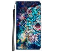 YKTO Custodia Pelle Wallet Painted per Xiaomi Mi 10T Lite 5G Flip Pelle Premium Portafoglio Custodia Chiusura Magnetica Wallet Case Coin Pocket Stand Function,Fiore di datura incandescente