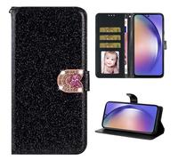 YKTO Custodia per Honor 90 Pro 5G Bottoni Colorati a Forma di Cuore con Glitter Magnetic Staffa Flip Holster Coperchio Protettivo Glitter Coperture for Honor 90 Pro 5G,Nero