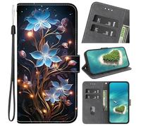 YKTO Custodia per Nokia C12, Custodia lucida custodia di protezione antiurto luminosa, motivo Fiore luminoso Fata blu protezione cover for Nokia C12