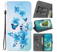 YKTO per Xiaomi Mi 10T 5G Flip Caso Pelle Portafoglio Custodia Portafogli Frontali Fermasoldi Magic Wallet Protezione con Coin Pocket Stand Function for Xiaomi Mi 10T 5G,Bule Buterflies Modello