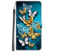 YKTO per Xiaomi Mi NOTE 10 Flip Caso Pelle Premium Portafoglio Custodia Portafogli Frontali Fermasoldi Magic Wallet Protezione con Coin Pocket Stand Function for Xiaomi Mi NOTE 10,Sciame di farfalle