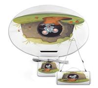 YKUDBN Tappetino da picnic rotondo, mouse nel buco stampa coperta da picnic all'aperto pieghevole tappetino da picnic portatile versatile coperta da picnic