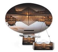 YKUDBN Tappetino da picnic rotondo, Museo del Louvre a Parigi, coperta da picnic all'aperto, pieghevole, tappetino da picnic portatile, versatile coperta da picnic