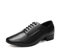 YKXLM Scarpe da Ballo Uomo Ballo Liscio Professionali Standard Latino Americano per Salsa Tango Jazz Partito di Danza Scarpe,2.5CM,Nero,42EU