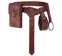 YKYUASD Marsupio in pelle retrò porta telefono borsa medievale marsupio rinascimentale accessori costume per cosplay costume casual escursionismo festival, Marrone, Medium, Rinascimento