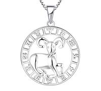 YL Collana d'argento ariete-Orecchino in argento sterling 925 Zodiac 12 Collana con pendente a costellazioni per donne e ragazze