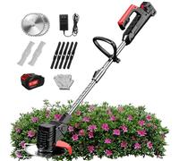 YLANMEI Decespugliatore Portatile Elettrico Senza Fili 82800Mah per Tagliare Le Erbacce Strumento Ricaricabile per Bordi Domestici con 3 Lame per Giardino, Prato, Cortile 24V/2.0Ah