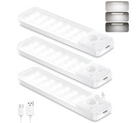 Ylatoial Led Sottopensile Cucina, 3 Pezzi 15cm Armadio Led con Sensore di Movimento, 6500K Dimmerabile Luce Armadio per Scale Corridoio Garage Letto - Bianco Freddo