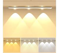 Ylatoial Luce Armadio 30 cm Luce Sottopensile con Sensore di Movimento 4 Modalità, 3 Temperatura Colore, Luminosità Regolabile 1200mAh Senza Fili Luci Notturne per Vetrina, Libreria, Cucina Decora