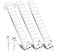 Ylatoial Luce Armadio LED con Sensore di Movimento, 4 Modalità Luce Sottopensile Cucina, USB Lampada LED Ricaricabile, Senza Fili Luci Notturna per Armadio Cucina Scale Corridoio Garage