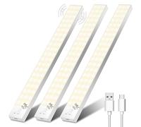 Ylatoial Luce Armadio LED con Sensore di Movimento, 4 Modalità Luce Sottopensile Cucina, USB Lampada LED Ricaricabile, Senza Fili Luci Notturna per Armadio Cucina Scale Corridoio Garage