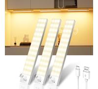 Ylatoial Luce Armadio LED con Sensore di Movimento, 4 Modalità Luce Sottopensile Cucina, USB Lampada LED Ricaricabile, Senza Fili Luci Notturna per Armadio Cucina Scale Corridoio Garage