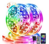 Ylatoial Striscia LED, 2 * 15M RGB Luci LED Camera da Letto Multicolor Bluetooth APP Controllato, Dimmerabile Fancy LED Strip Musica Sincronizza per Decorare Bar, Cucina Casa, Gaming Room