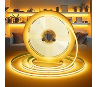 Ylatoial Striscia LED COB 5m, 2700K bianco caldo dimmerabile con telecomando, autoadesiva 24V, 36W. Illuminazione TV LED molto luminosa, ideale per cucina, soggiorno, scale