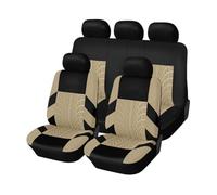 YLCFGG 5 posti Coprisedili Auto per Ford Fiesta MK6 2002 2003 2004 2005 2006 2007 2008, Impermeabile Antiscivolo Comfort Durevole Coprisedile Anteriori E Posteriori Accessori Interno,C/Beige