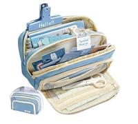 YLCYDLYU Astuccio Con Scomparti Carino Multi-Strato Sacchetto Matita, Grande Capacità Sacchetto Matita, Sacchetto Di Stoccaggio Della Cancelleria, Adatto Per Gli Studenti-Blu