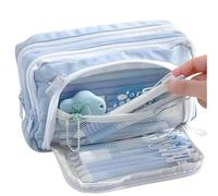 YLCYDLYU Astuccio Con Scomparti Girl School Supplies Pink Pencil Case Di Grandi Dimensioni Case Di Matita Carina Borse Di Cancelleria Case A Matita Con Cerniera-Cielo Blu