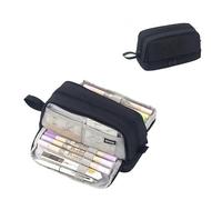 YLCYDLYU Astuccio Con Scomparti Grande Astuccio Per Matite Per Studenti Astuccio Per Matite Sacchetto Cosmetico Di Cancelleria Scatola Di Stoccaggio Per Ufficio-Nero