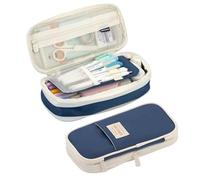 YLCYDLYU Astuccio Con Scomparti Scatola Della Matita Di Grande Capacità Sacchetto Della Matita Scatola Di Stoccaggio Della Cancelleria Dello Studente Scatola Di Stoccaggio Della Scuola-573 Blu Scuro