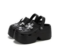 YLCYDLYU Ciabatte da Giardino Donne DIY Clogs Platform Sandali Fondo Spesso Scarpe da Giardino Pantofole Spiaggia-Nero-37-38