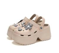 YLCYDLYU Ciabatte da Giardino Donne DIY Clogs Platform Sandali Fondo Spesso Scarpe da Giardino Pantofole Spiaggia-Khaki-35-36