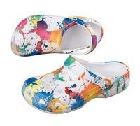 YLCYDLYU Ciabatte da Giardino Scarpe Colorate Stampate da Giardino da Donna-Bianco-37