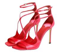 YLCYDLYU Sandali da Donna Tacchi Sottili da Donna A Croce Cravatta Sandali per La Bocca di Pesce, Scarpe per Banchetti di Grandi Dimensioni-Verde Smeraldo-38