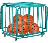 YldessmEU Carrello Porta Palline Grande da Basket con Ruote e Coperchi Bloccabili, Gabbia for Palline Pieghevole Verde, Organizzatore for Parco Giochi for Stadio Scolastico