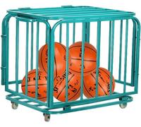 YldessmEU Carrello portaoggetti for palloni Sportivi, Pieghevole, Gabbia da Basket con Ruote e Coperchio, for Garage Palestra Scolastica, Carrello Verde Attrezzature da Calcio Pesanti