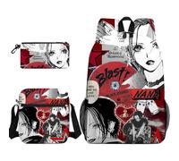 YLEAFUN Anime Osaki Nana Zaino Set Anime Zipper Pouch Casual Borsa a tracolla 3 pezzi Cartoon Carattere Set di cancelleria, Tipo 5, 40*30*16cm