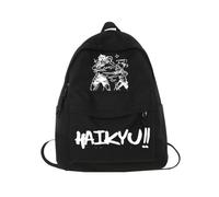 YLEAFUN Shoyo Hinata Borsa Scuola Anime Carattere Tobio Kageyama Stampato Zaino Kuroo Tetsurou Viaggio Zaino Anime Outdoor Grande Capacità Scuola, Black Typ2, 34*17*43cm