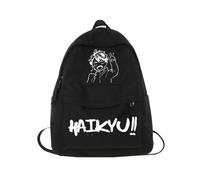 YLEAFUN Shoyo Hinata Borsa Scuola Anime Carattere Tobio Kageyama Stampato Zaino Kuroo Tetsurou Viaggio Zaino Anime Outdoor Grande Capacità Scuola, Black Typ1, 34*17*43cm