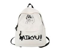 YLEAFUN Shoyo Hinata Borsa Scuola Anime Carattere Tobio Kageyama Stampato Zaino Kuroo Tetsurou Viaggio Zaino Anime Outdoor Grande Capacità Scuola, Bianco tipo 1, 34*17*43cm